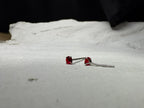 Ruby Heart Solitaire Stud Earrings