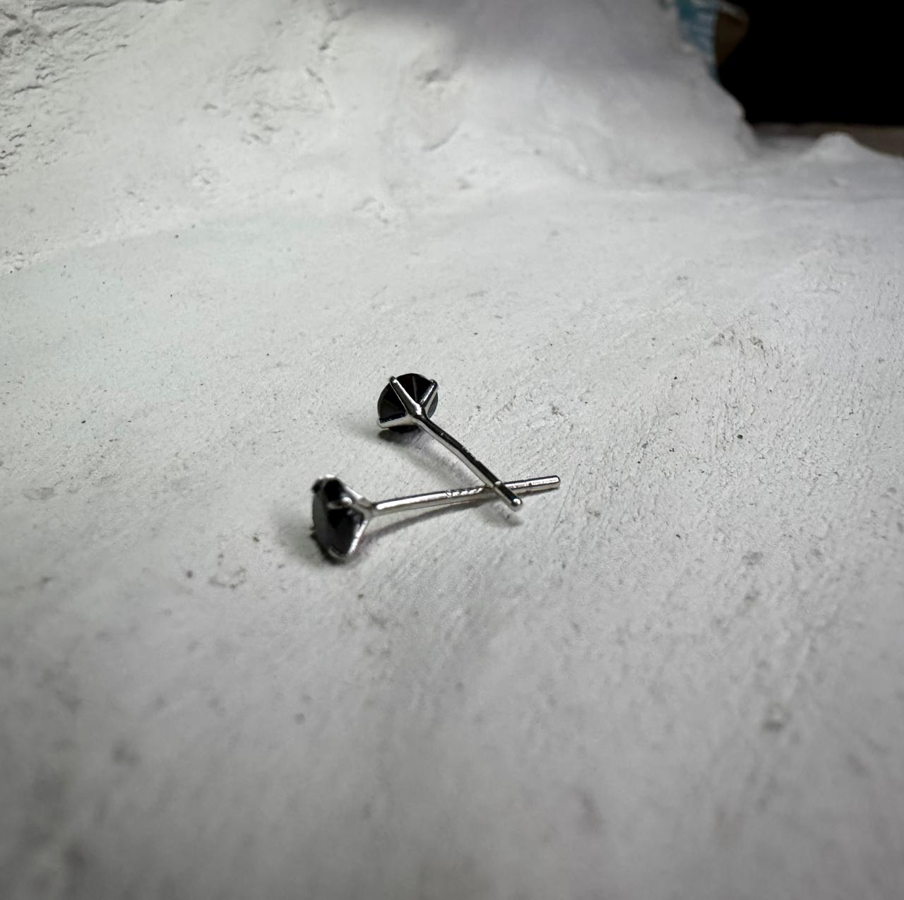 Noir Classic Round Stud Earrings