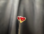 Ruby Heart Solitaire Stud Earrings