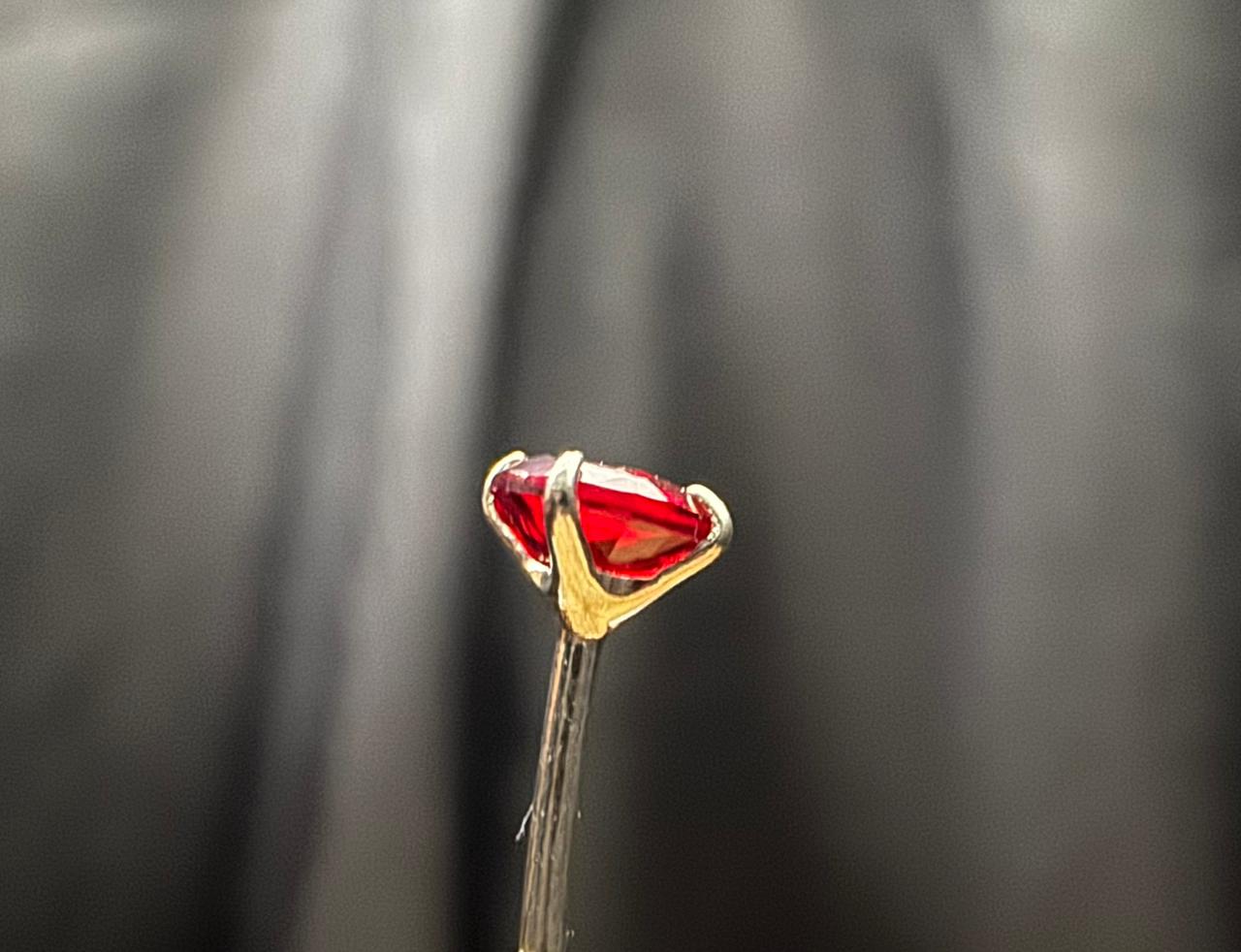 Ruby Heart Solitaire Stud Earrings